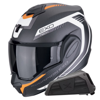 Modular Scorpion Exo Tech Evo Carbon Cosy Matt Black + Kit bluetooth Exo-Com Link-1