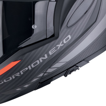 Scorpion Exo Tech Evo Carbon Cosy Matt Black Red + Kit bluetooth Exo-Com Link-1