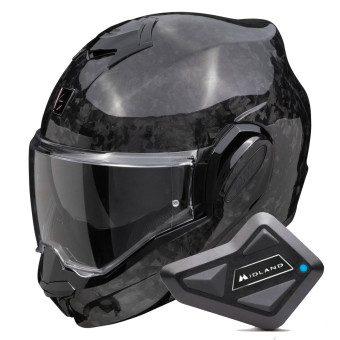 Modular Scorpion Exo Tech Evo Carbon Onyx Black + Kit Bluetooth BT Mini