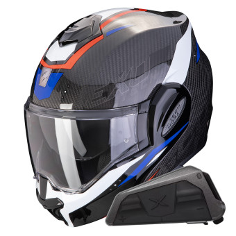 Modular Scorpion Exo Tech Evo Carbon Rover Black Red Blue + Kit bluetooth Exo-Com Link-1