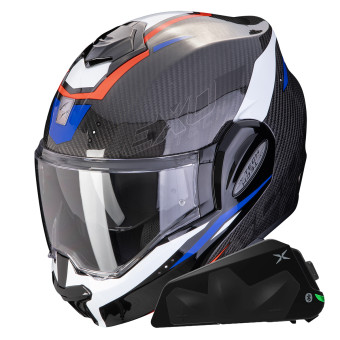 Modular Scorpion Exo Tech Evo Carbon Rover Black Red Blue + Kit bluetooth Exo-Com Link-1C