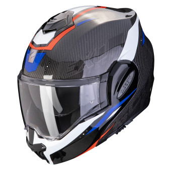 Scorpion Exo Tech Evo Carbon Rover Black Red Blue + Kit bluetooth Exo-Com Link-1