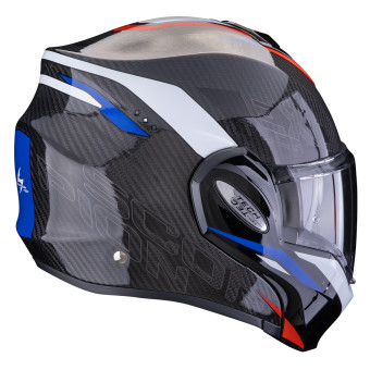 Scorpion Exo Tech Evo Carbon Rover Black Red Blue + Kit bluetooth Exo-Com Link-1