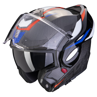 Scorpion Exo Tech Evo Carbon Rover Black Red Blue + Kit bluetooth Exo-Com Link-1