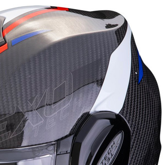Scorpion Exo Tech Evo Carbon Rover Black Red Blue + Kit bluetooth Exo-Com Link-1
