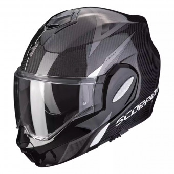 Scorpion Exo Tech Evo Carbon Top Black White + Kit bluetooth 5R Lite