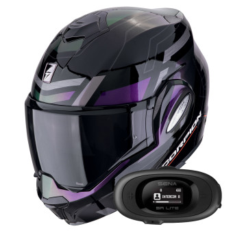 Modular Scorpion Exo Tech Evo Conquer Black Chameleon + Kit bluetooth 5R Lite Solo