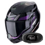 Casque Modular Scorpion Exo Tech Evo Conquer Black Chameleon + Kit bluetooth 5R Lite Solo