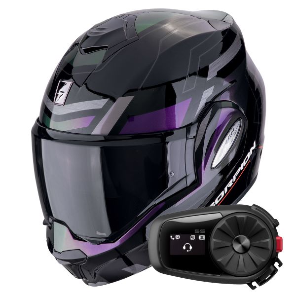 Modular Scorpion Exo Tech Evo Conquer Black Chameleon + Kit Bluetooth 5S Solo