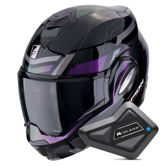 Modular Scorpion Exo Tech Evo Conquer Black Chameleon + Kit Bluetooth BT Mini