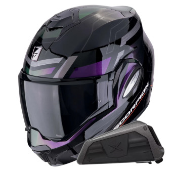 Modular Scorpion Exo Tech Evo Conquer Black Chameleon + Kit bluetooth Exo-Com Link-1