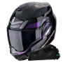 Casque Modular Scorpion Exo Tech Evo Conquer Black Chameleon + Kit bluetooth Exo-Com Link-1C