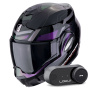 Casque Modular Scorpion Exo Tech Evo Conquer Black Chameleon + Kit Bluetooth Lokui K30