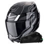 Casque Modular Scorpion Exo Tech Evo Conquer Black White + Kit bluetooth Exo-Com Link-1C