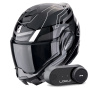 Casque Modular Scorpion Exo Tech Evo Conquer Black White + Kit Bluetooth Lokui K30