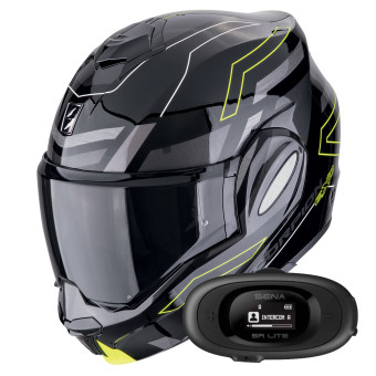 Modular Scorpion Exo Tech Evo Conquer Black Yellow Fluo + Kit bluetooth 5R Lite Solo