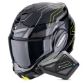 Pack Exo Tech Evo Conquer Black Yellow Fluo + Kit Bluetooth BT Mini