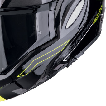 Scorpion Exo Tech Evo Conquer Black Yellow Fluo + Kit bluetooth Exo-Com Link-1
