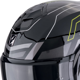 Scorpion Exo Tech Evo Conquer Black Yellow Fluo + Kit bluetooth Exo-Com Link-1