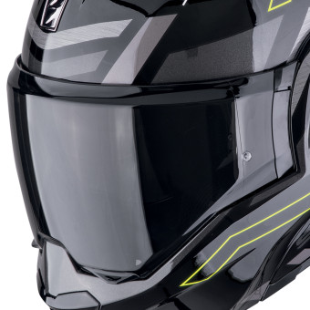 Scorpion Exo Tech Evo Conquer Black Yellow Fluo + Kit bluetooth Exo-Com Link-1
