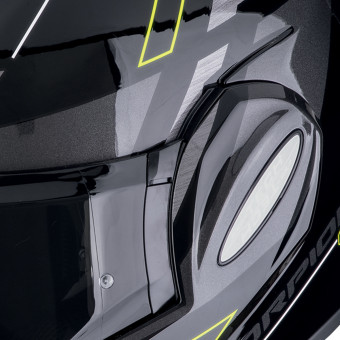 Scorpion Exo Tech Evo Conquer Black Yellow Fluo + Kit bluetooth Exo-Com Link-1