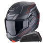 Casque Modular Scorpion Exo Tech Evo Conquer Matt Black Red + Kit bluetooth Exo-Com Link-1