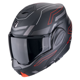 Scorpion Exo Tech Evo Conquer Matt Black Red + Kit bluetooth Exo-Com Link-1C