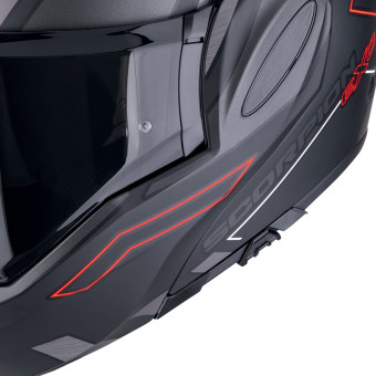 Scorpion Exo Tech Evo Conquer Matt Black Red + Kit bluetooth Exo-Com Link-1C