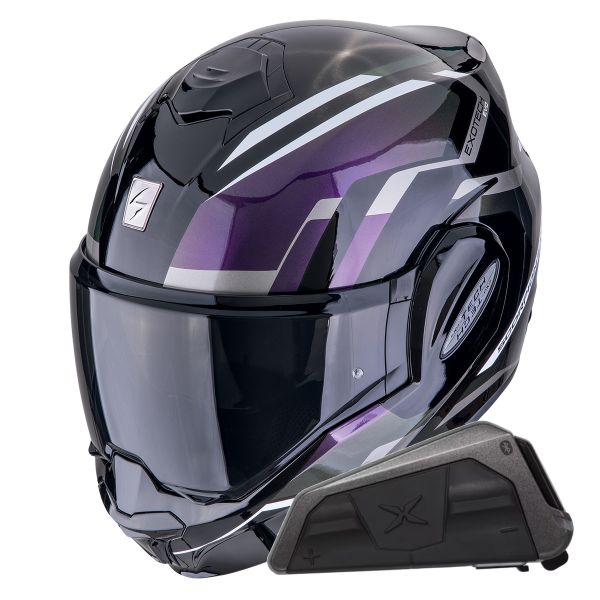 Modular Scorpion Exo Tech Evo Furio Black Chameleon + Kit bluetooth Exo-Com Link-1 Modular Scorpion Exo Tech Evo Furio Black Chameleon + Kit bluetooth Exo-Com Link-1