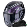 Casque Modular Scorpion Exo Tech Evo Furio Black Chameleon + Kit bluetooth Exo-Com Link-1C