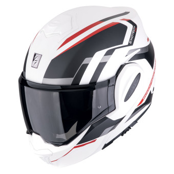 Scorpion Exo Tech Evo Furio Matt White Black Red + Kit bluetooth 5R Lite Solo