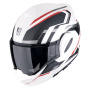 Casque Modular Scorpion Exo Tech Evo Furio Mate Blanco Negro Rojo