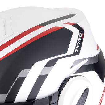Scorpion Exo Tech Evo Furio Matt White Black Red + Kit bluetooth 5R Lite Solo