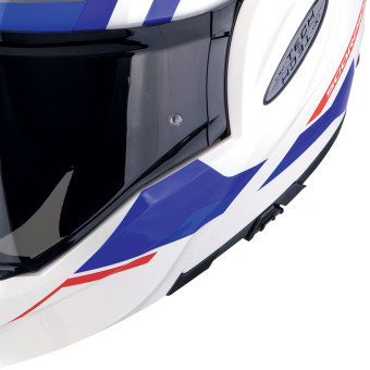 Scorpion Exo Tech Evo Furio White Red Blue + Kit Bluetooth Lokui K30