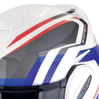 Scorpion Exo Tech Evo Furio White Red Blue + Kit Bluetooth Lokui K30