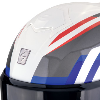 Scorpion Exo Tech Evo Furio White Red Blue + Kit Bluetooth Lokui K30
