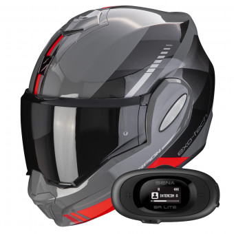 Modular Scorpion Exo Tech Evo Genre Grey Black Red + Kit bluetooth 5R Lite
