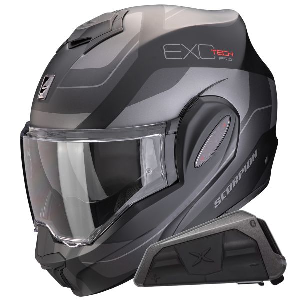Modular Scorpion Exo Tech Evo Pro Commuta Matt Black + Kit bluetooth Exo-Com Link-1