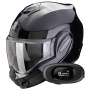 Casque Modular Scorpion Exo Tech Evo Pro Solid Black + Kit bluetooth 5R Lite