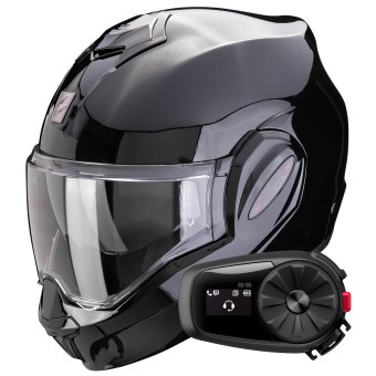 Modular Scorpion Exo Tech Evo Pro Solid Black + Kit Bluetooth 5S