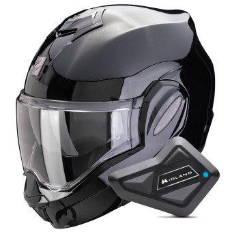 Modular Scorpion Exo Tech Evo Pro Solid Black + Kit Bluetooth BT Mini