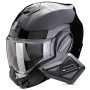 Casque Modular Scorpion Exo Tech Evo Pro Solid Black + Kit Bluetooth BT Mini