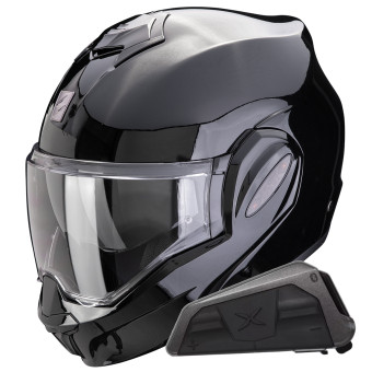 Casque Modular Scorpion Exo Tech Evo Pro Solid Black + Kit bluetooth Exo-Com Link-1 Casque Modular Scorpion Exo Tech Evo Pro Solid Black + Kit bluetooth Exo-Com Link-1