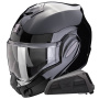Casque Modular Scorpion Exo Tech Evo Pro Solid Black + Kit bluetooth Exo-Com Link-1