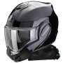 Casque Modular Scorpion Exo Tech Evo Pro Solid Black + Kit bluetooth Exo-Com Link-1C