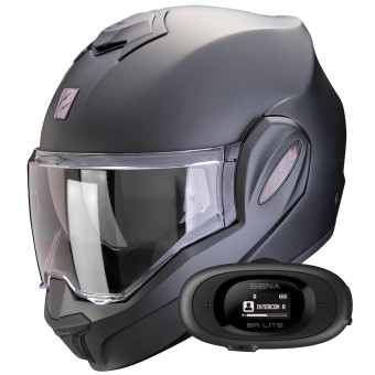 Casque Modular Scorpion Exo Tech Evo Pro Solid Black Matt + Kit bluetooth 5R Lite Casque Modular Scorpion Exo Tech Evo Pro Solid Black Matt + Kit bluetooth 5R Lite