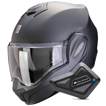 Modular Scorpion Exo Tech Evo Pro Solid Black Matt + Kit Bluetooth BT Mini