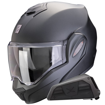 Modular Scorpion Exo Tech Evo Pro Solid Black Matt + Kit bluetooth Exo-Com Link-1