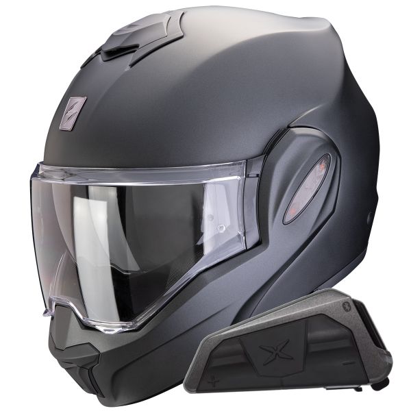 Modular Scorpion Exo Tech Evo Pro Solid Black Matt + Kit bluetooth Exo-Com Link-1 Modular Scorpion Exo Tech Evo Pro Solid Black Matt + Kit bluetooth Exo-Com Link-1