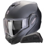 Casque Modular Scorpion Exo Tech Evo Pro Solid Black Matt + Kit bluetooth Exo-Com Link-1